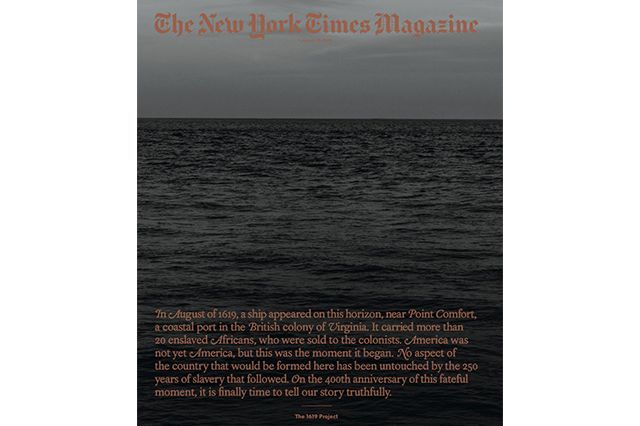 The New York Times Magazine cover for the 1619 project.